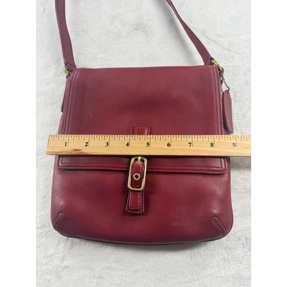 Coach Legacy 9592 Flap Crossbody Bag Women's Red Leather Messenger Handbag - Picture 6 of 16